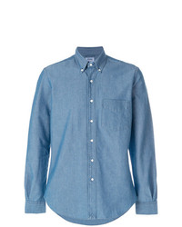 Camicia elegante in chambray blu di Aspesi