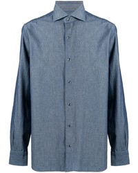 Camicia elegante in chambray blu di Barba