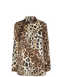 Camicia elegante leopardata beige