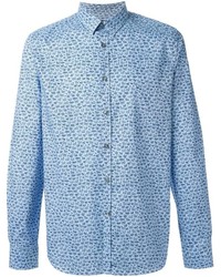 Camicia elegante leopardata blu di Paul Smith