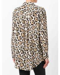 Camicia elegante leopardata marrone chiaro di Equipment