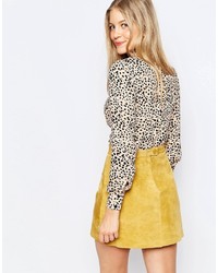 Camicia elegante leopardata marrone chiaro