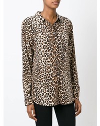 Camicia elegante leopardata marrone chiaro di Equipment