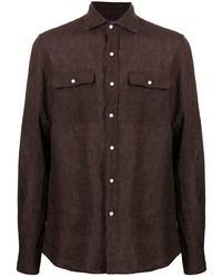 Camicia elegante marrone scuro di Ralph Lauren Purple Label