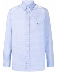 Camicia elegante ricamata azzurra di Etro