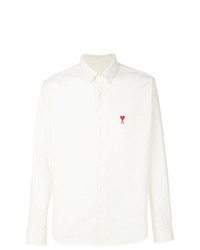 Camicia elegante ricamata bianca di AMI Alexandre Mattiussi