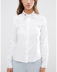 Camicia elegante ricamata bianca