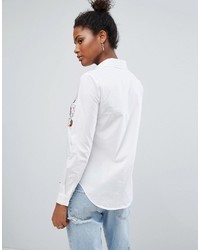 Camicia elegante ricamata bianca di Only