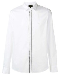 Camicia elegante ricamata bianca di Emporio Armani