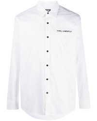 Camicia elegante ricamata bianca di Karl Lagerfeld