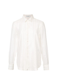 Camicia elegante ricamata bianca di Saint Laurent