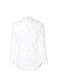 Camicia elegante ricamata bianca di Thom Browne