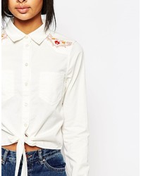 Camicia elegante ricamata bianca di Vero Moda