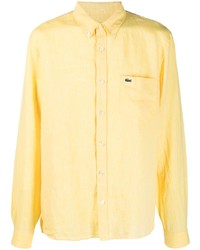 Camicia elegante ricamata gialla