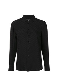 Camicia elegante ricamata nera di Saint Laurent