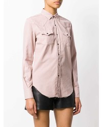 Camicia elegante rosa di Saint Laurent