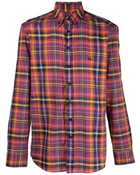 Camicia elegante scozzese multicolore di Etro