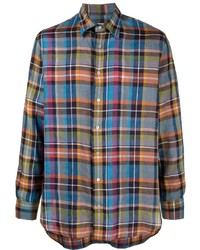 Camicia elegante scozzese multicolore di Etro