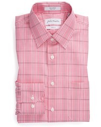 Camicia elegante scozzese rosa