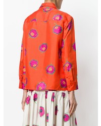 Camicia elegante stampata arancione di La Doublej
