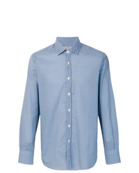 Camicia elegante stampata azzurra di Canali