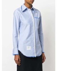 Camicia elegante stampata azzurra di Thom Browne