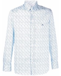 Camicia elegante stampata azzurra di Etro