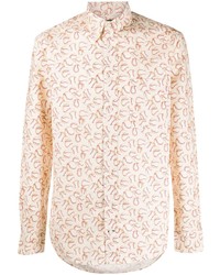 Camicia elegante stampata beige di Gitman Vintage