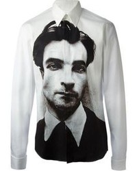 Camicia elegante stampata bianca e nera di Alexander McQueen