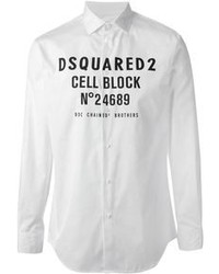 Camicia elegante stampata bianca e nera di DSQUARED2