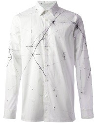Camicia elegante stampata bianca e nera di Helmut Lang