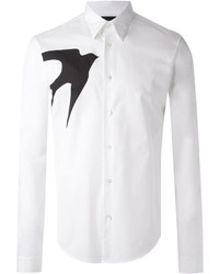 Camicia elegante stampata bianca e nera di McQ by Alexander McQueen