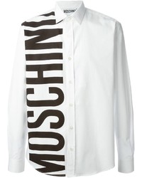 Camicia elegante stampata bianca e nera di Moschino
