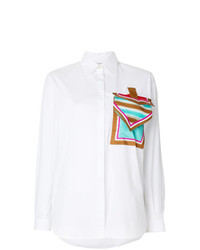 Camicia elegante stampata bianca di Marco De Vincenzo