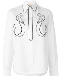 Camicia elegante stampata bianca di No.21