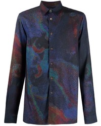 Camicia elegante stampata blu scuro di PS Paul Smith