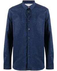 Camicia elegante stampata blu scuro di PS Paul Smith