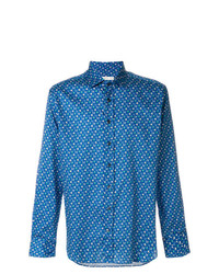 Camicia elegante stampata blu di Etro