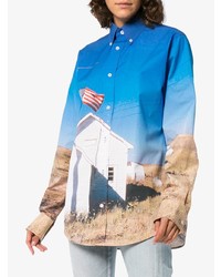 Camicia elegante stampata blu di Calvin Klein Jeans Est. 1978