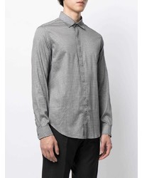 Camicia elegante stampata grigia di Emporio Armani