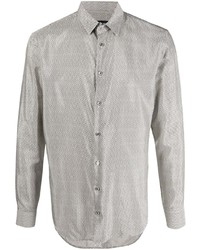 Camicia elegante stampata grigia di Giorgio Armani