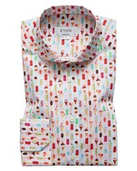 Camicia elegante stampata multicolore