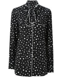 Camicia elegante stampata nera e bianca di Dolce & Gabbana