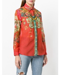 Camicia elegante stampata rossa di Etro