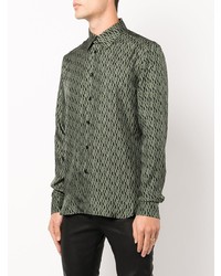 Camicia elegante stampata verde oliva di Amiri