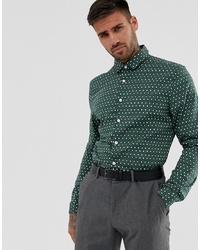 Camicia elegante stampata verde scuro di ASOS DESIGN