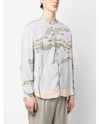 Camicia elegante stampata viola chiaro di Giorgio Armani