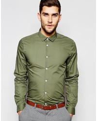 Camicia elegante verde oliva di Asos