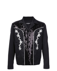 Camicia giacca a fiori nera di DSQUARED2