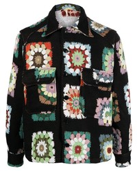 Camicia giacca a fiori nera di Sunflower